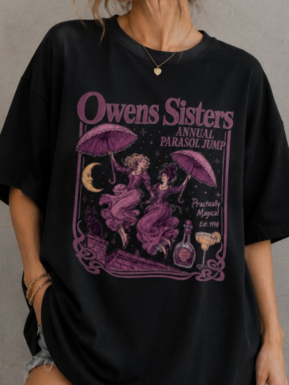 Owens Sisters Parasol Jump Practical Magic Graphic Tee